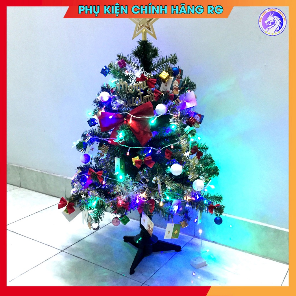 Cây thông noel mini trang trí nhà cửa kèm set phụ kiện siêu dễ thương 60cm/ 90cm/ 1m2 cây thông trang trí giáng sinh đẹp
