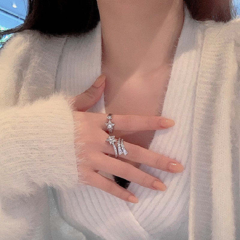 Nhẫn Mở Hình Ngôi Sao Đính Đá Thời Trang