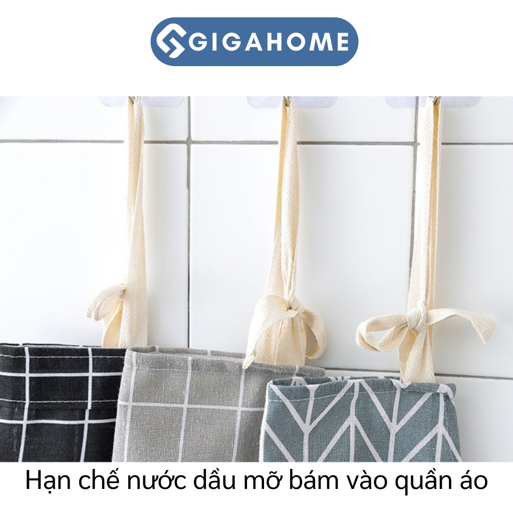 Tạp Dề Nấu Ăn GIGAHOME Vải May Decor Hàn Quốc, Đơn Giản Cho Bà Nội Trợ 7816