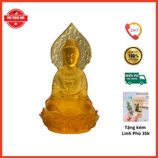Tượng Phật Quán Âm Bằng Đá Lưu Ly Cao 12cm Bày Trí trên Xe Hơi ⚡FREESHIP + QUÀ 35K⚡ Trang Trí Phong Thủy, Làm Quà Biếu