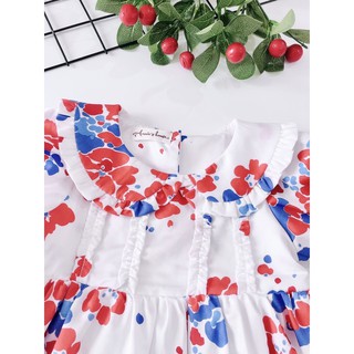 ĐẦM ANNIE CỔ SEN VIỀN BÈO HOA TRẮNG