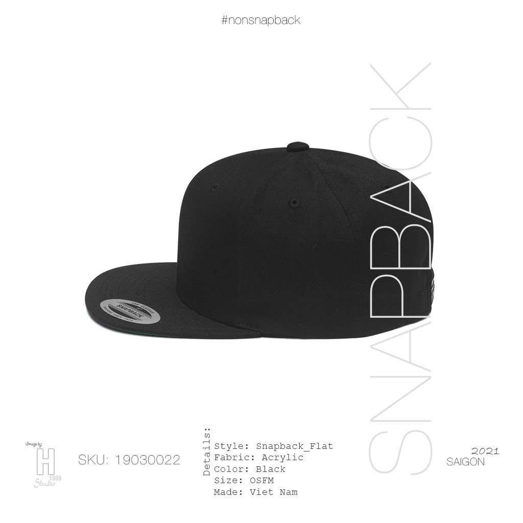 Nón Snapback đen trơn