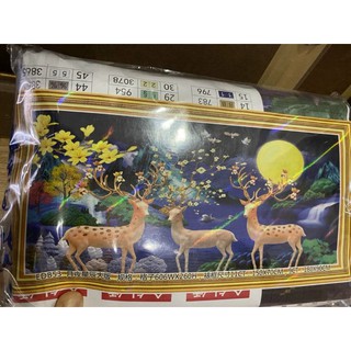 Tranh thêu Hươu Nai Tài Lộc EDB53 (150 x 70cm)