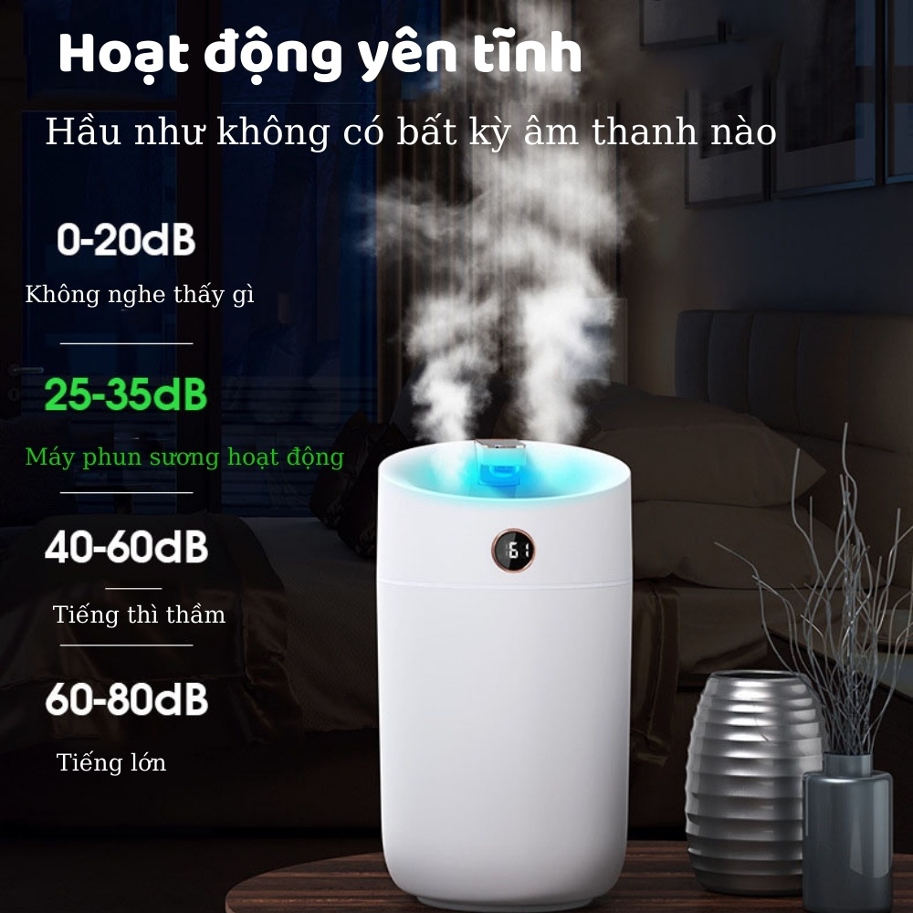 Máy Phun Sương Tạo Độ Ẩm, Xông Tinh Dầu Siêu Âm Cao Cấp Dung Tích 3000ml Đầu Phun Kép Bảo Hành 12 Tháng