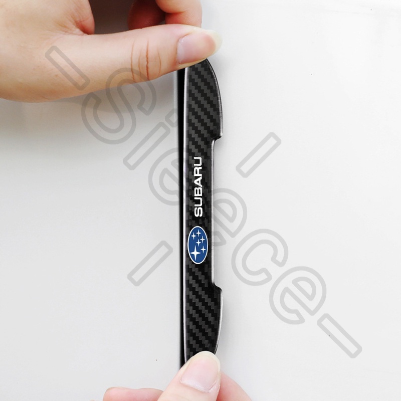 Sieece MiếNg DáN Tay NắM CửA Ô Tô Sợi Carbon MiếNg DáN HõM CửA Ô Tô MiếNg DáN ChốNg Va ĐậP CửA Miếng Dán Bảo Vệ Viền Cửa Dán Xe Cho Subaru Forester Outback XV Impreza WRX STI Levorg BRZ