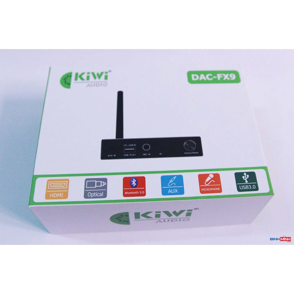 Bộ chuyển đổi âm thanh Kiwi DAC FX9 , giải mã âm thanh tích hợp cổng Micro, Bluetooth - Hàng chính hãng
