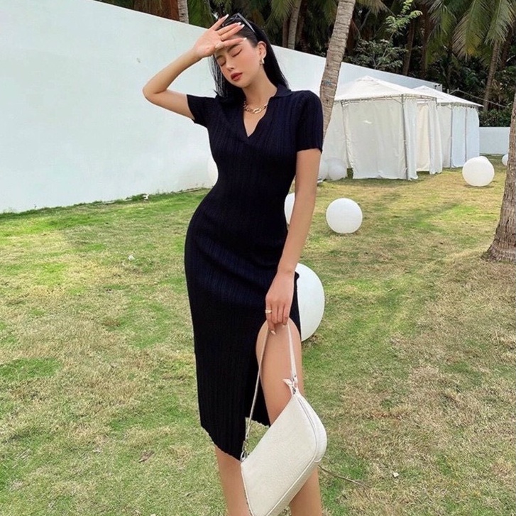 Đầm ôm body sọc,đầm xẻ tà tôn dáng | BigBuy360 - bigbuy360.vn