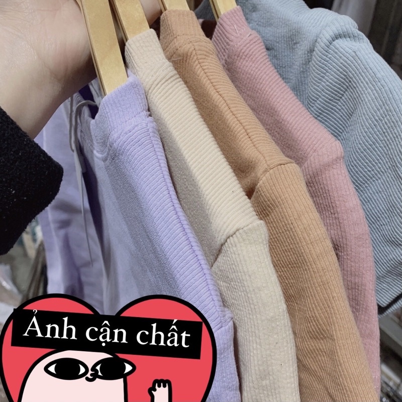 Áo Croptop Nữ Thun Gân Parso Ôm Ngắn Tay Cổ Tròn 9 Màu Pastel - Ảnh thật/ Có sẵn