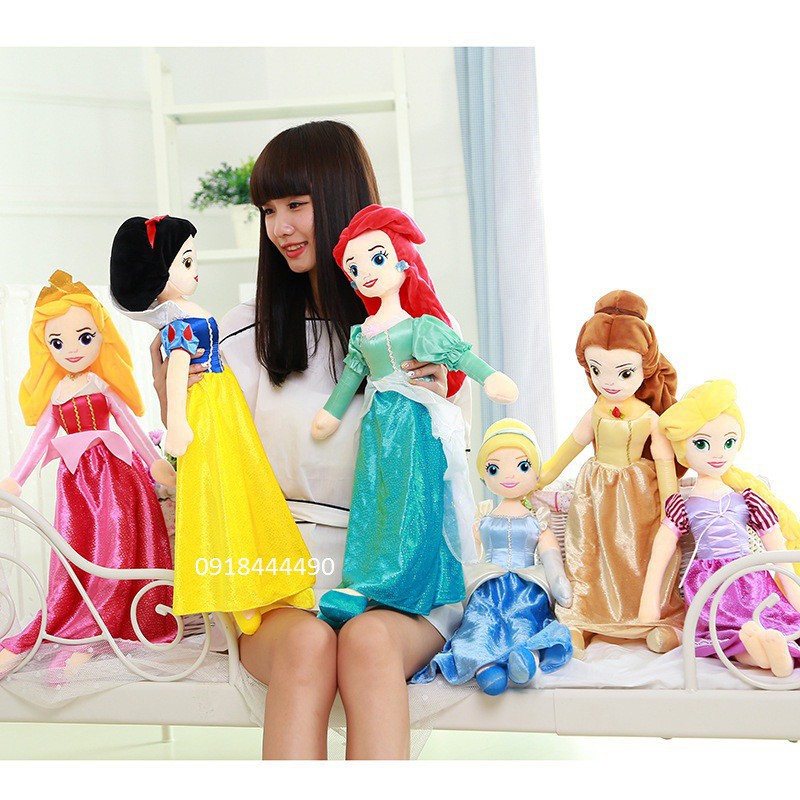 Búp bê bông nàng công chúa xinh đẹp:Belle, Ariel, Cô bé Lọ Lem, Aurora, Rapunzel – Hàng nhập khẩu