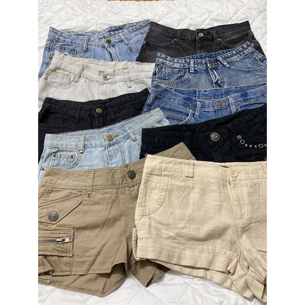 2hand quần jean ngắn, cargo cạp thấp phong cách y2k