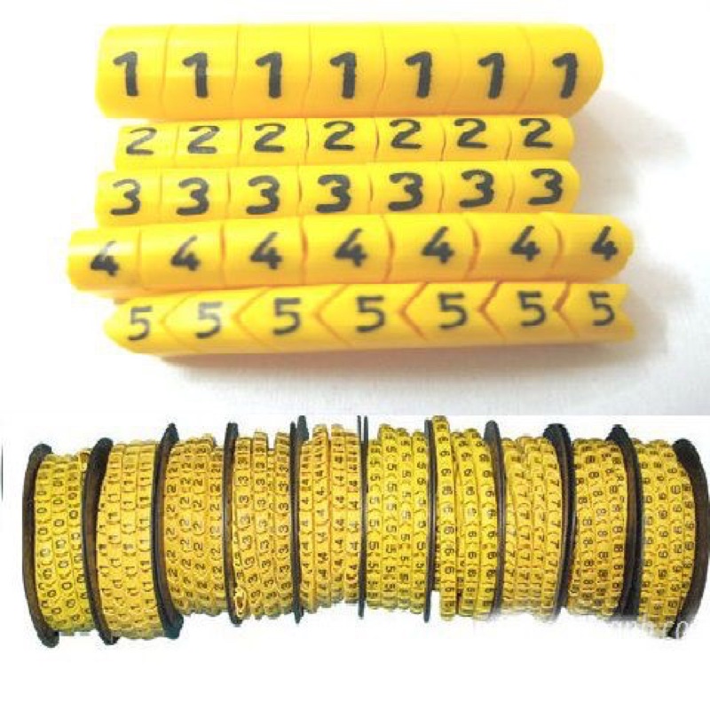 Vòng đánh số cao su từ 0 đến 9  dùng cho dây mạng, dây điện thoại,...