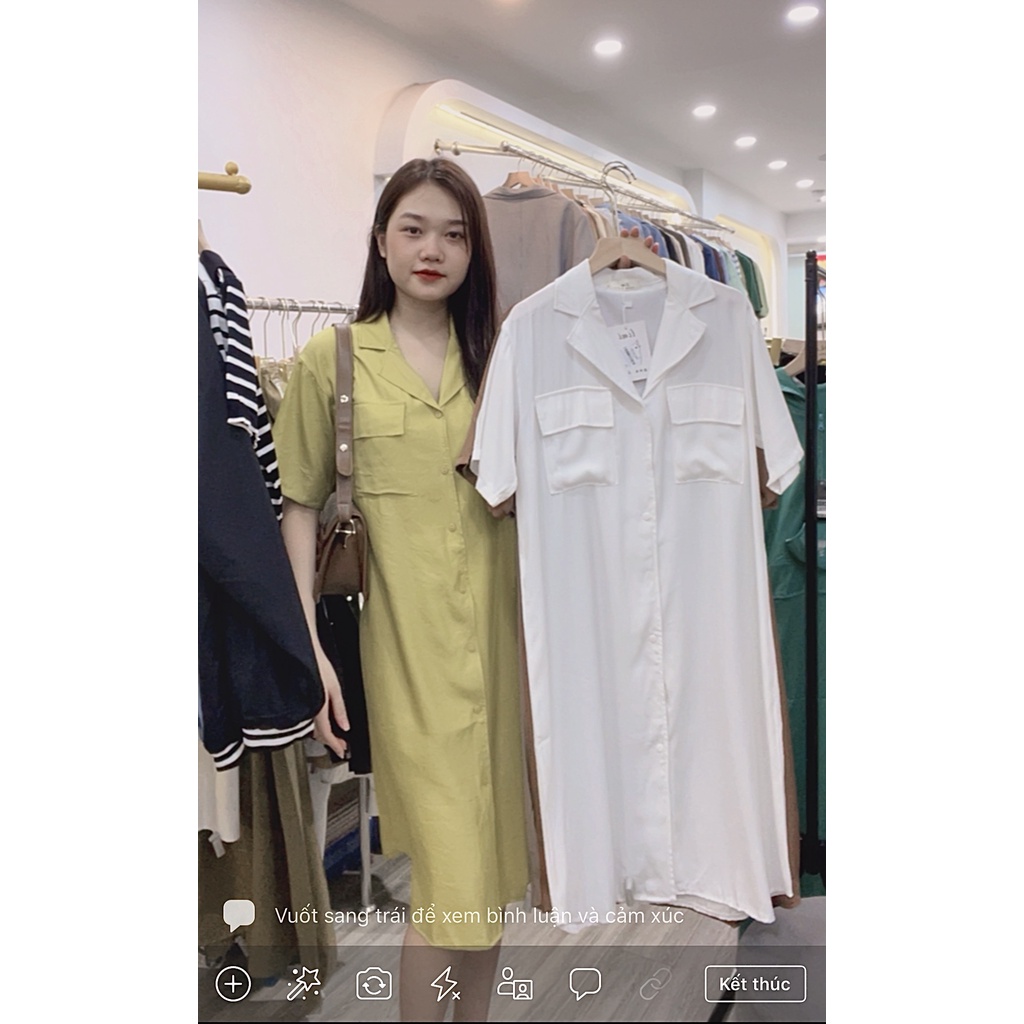 Váy sơ mi cổ vest