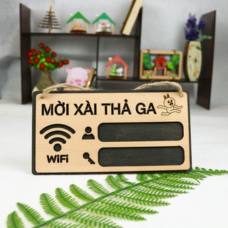 (TẶNG KÈM MÓC TREO) Biển bảng gỗ decor MỜI XÀI THẢ GA WIFI -trang trí gia đình-trang trí phòng ngủ - văn phòng làm việc