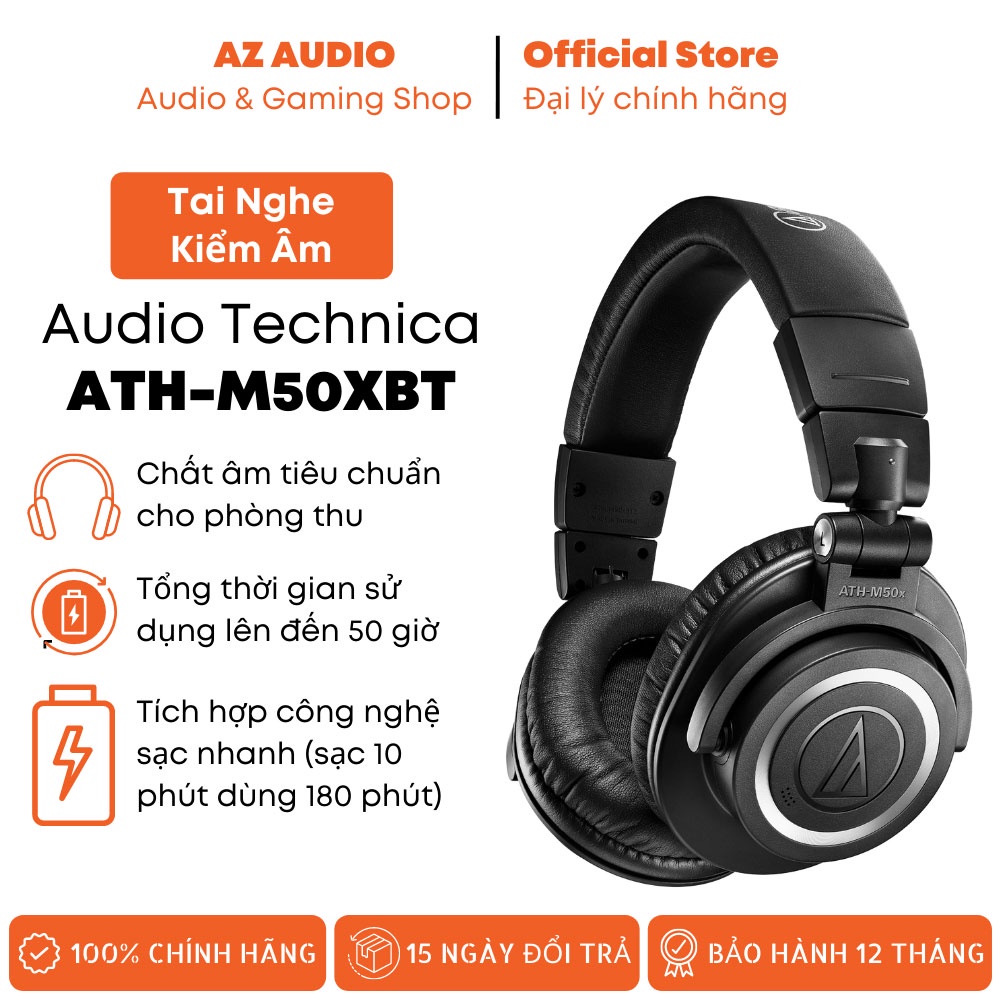 Tai Nghe Kiểm Âm Bluetooth Không Dây Audio Technica ATH M50X BT Thương Hiệu Nhật Bản