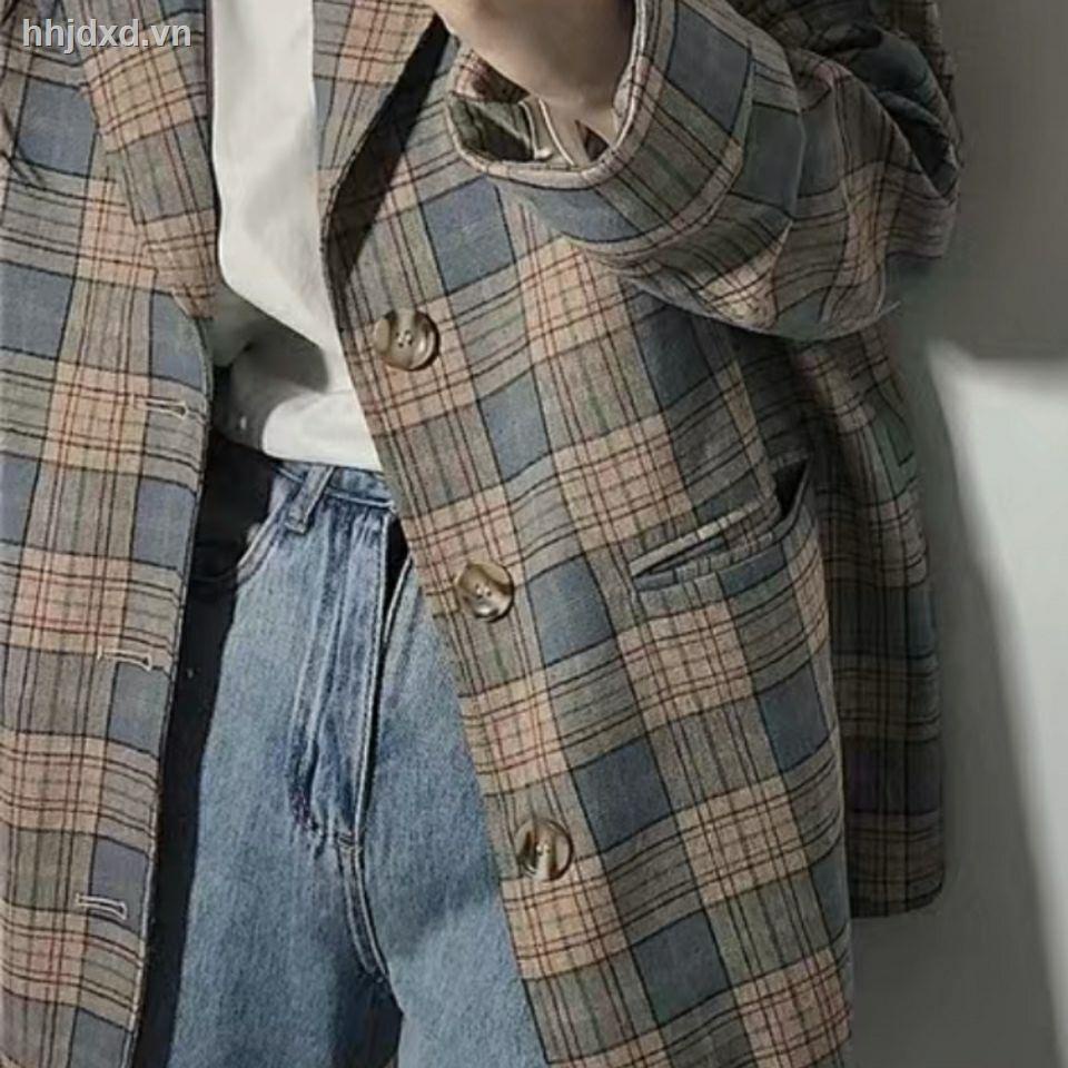 Áo khoác vest kẻ sọc dáng rộng phong cách Hàn Quốc mới cho nữ mã 2021