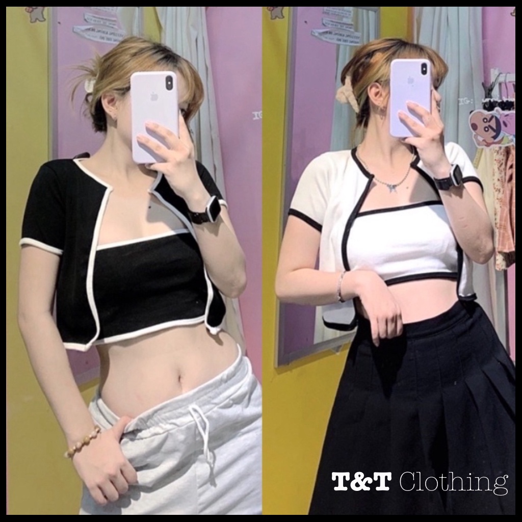 Set 2 Áo Croptop  Áo Ống Kèm Khoác | Áo croptop - AK0018 | 23tshop