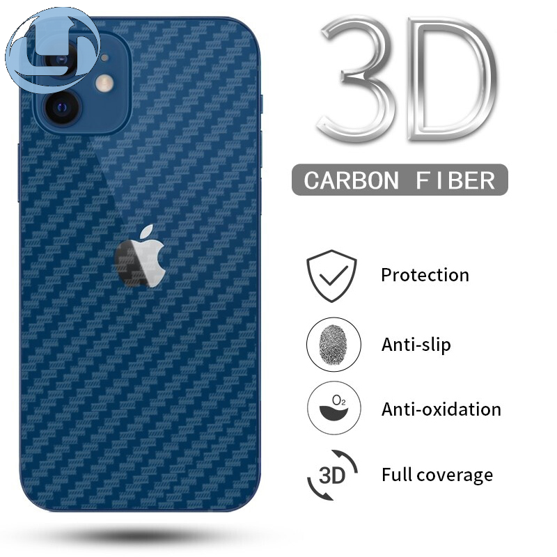 Màng sợi carbon mặt sau 5 cái cho iPhone 6 6s 7 8 Plus X XR 11 12 Pro XS MAX 12 Bảo vệ màn hình mini