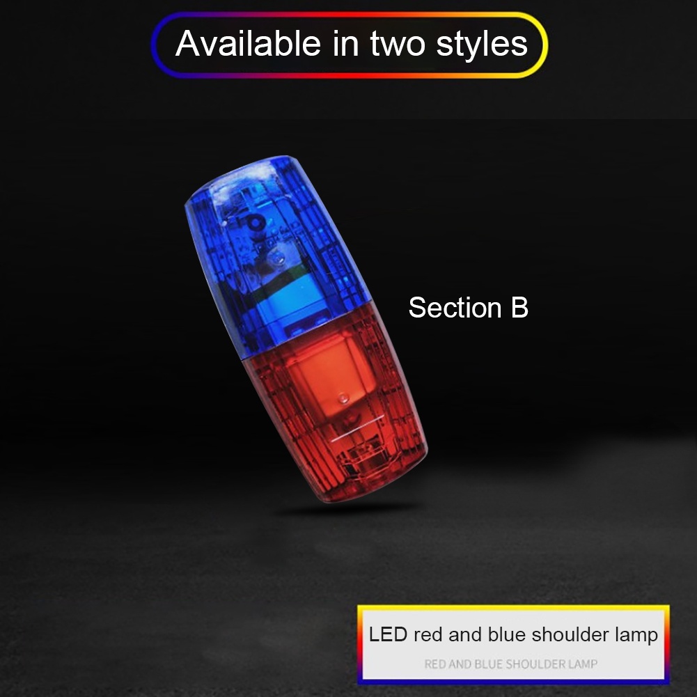 Đèn pin Led mini USB Cảnh báo an toàn có thể sạc Đèn cảnh sát chống thấm nước đeo vai Đèn pin móc khóa nhỏ có đèn xanh đỏ Đèn làm việc Led CUD01