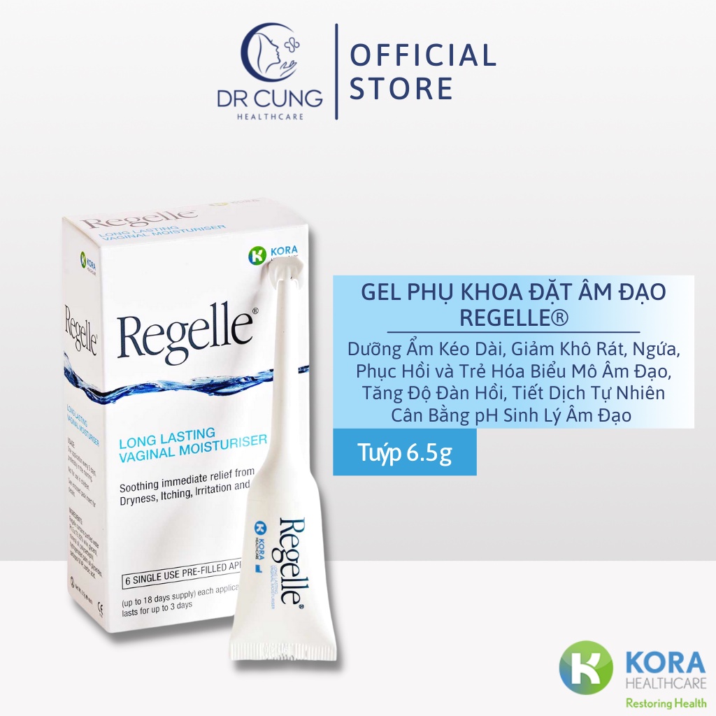 Gel Đặt Âm Đạo Regelle - Gel Phụ Khoa, Dưỡng Ẩm Kéo Dài, Giảm Khô Rát, Ngứa, Phục Hồi và Trẻ Hóa Âm Đạo [Chính Hãng]