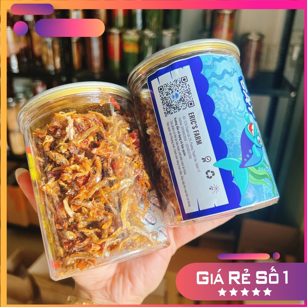 Cá cơm rim tỏi ớt 250g, chuẩn vị, thơm ngon, ăn vặt giá rẻ Eric's Food - Đặc sản Đà Lạt