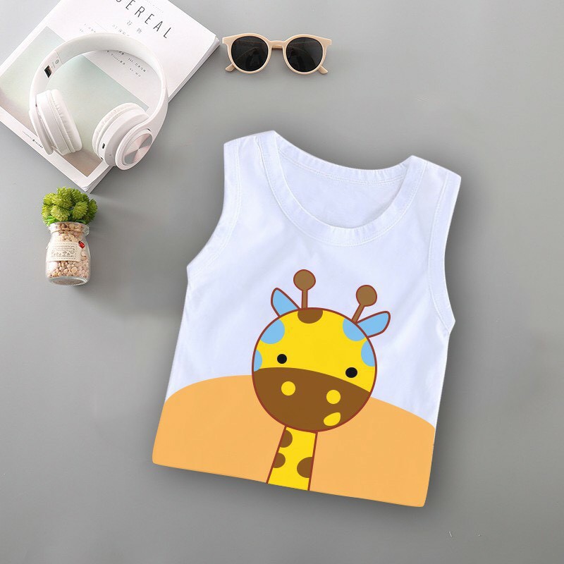 Áo ba lỗ cho bé in hình hoạt hình dễ thương,chất cotton mềm mại thoáng mát