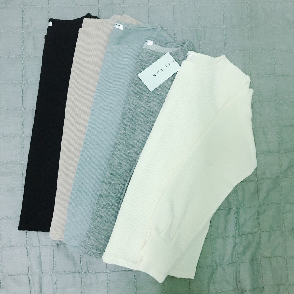 Áo thun tay dài nữ xuất Nhật thun gân cao cấp Glacier VNXK | BigBuy360 - bigbuy360.vn