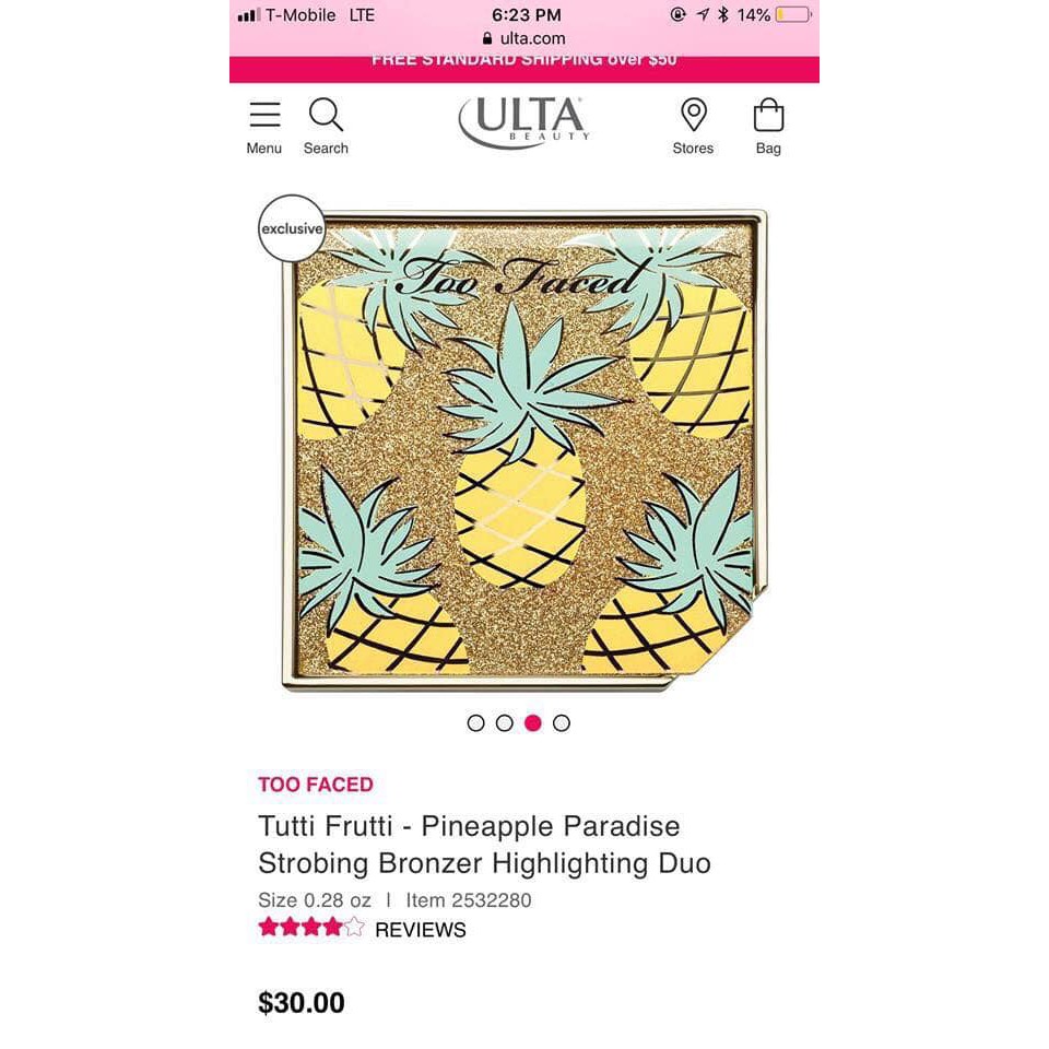 PHẤN TẠO KHỐI, BẮT SÁNG TOO FACED TUTTI FRUTTI PINEAPPLE PARADISE STROBING BRONZER HIGHLIGHTING NHẬP KHẨU CHÍNH HÃNG - 4