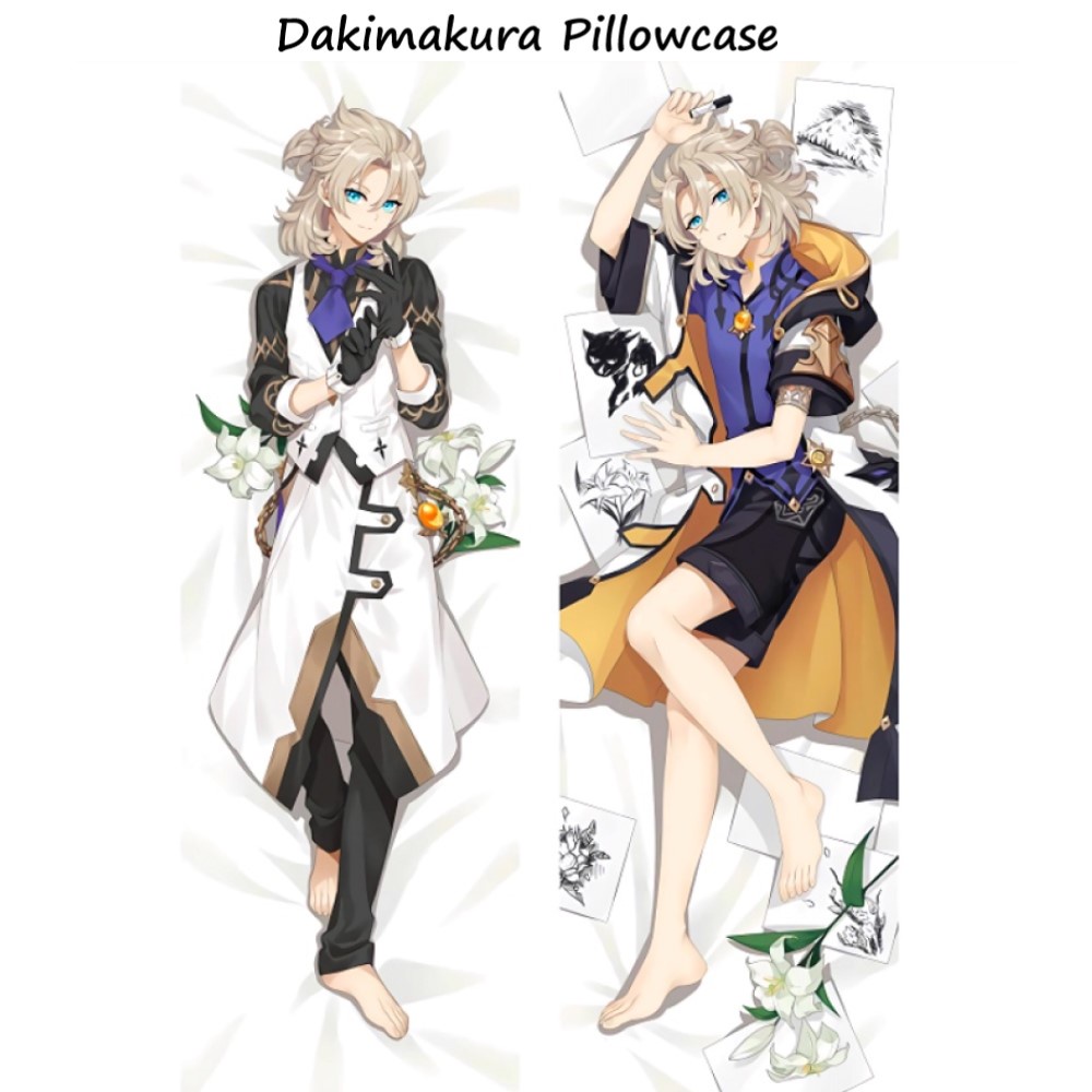 Vỏ Gối In Hình Anime Genshin Va Chạm Beidou Albedo Dakim Sakura Gợi Cảm 60x180cm