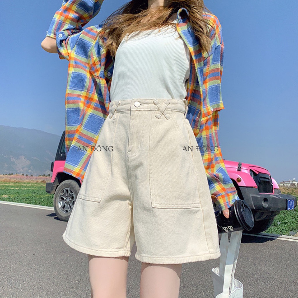QUẦN SHORT KAKI ĐAI CHÉO,QUẦN ĐÙI NGỐ LƯNG CAO ỐNG RỘNG BIGSZE (Mã SK1103)