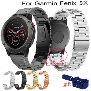 Dây đeo kim loại thay thế cho Garmin Fenix 5X / 6X / 5XPlus / Fenix 3 / 3 HR 26mm bằng thép không gỉ cao cấp