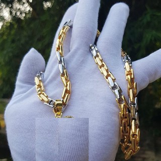 Dây chuyền nam đốt vuông mạ vàng 18K