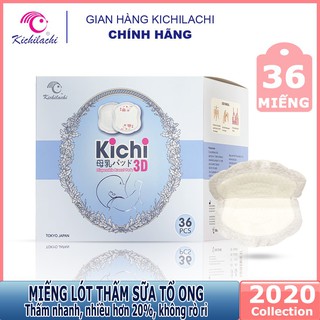 36 - 108 miếng lót thấm sữa Mẹ 3D siêu mỏm mềm mịn dùng 1 lần Kichilachi Kichi