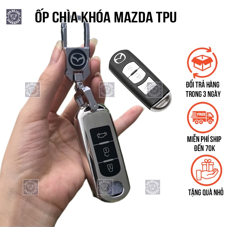 Ốp chìa khóa Mazda 3 Mazda 2 Mazda 6 Mazda Cx5 Silicone mạ bạc bền đẹp có nhiều lựa chọn móc chìa khóa thời trang