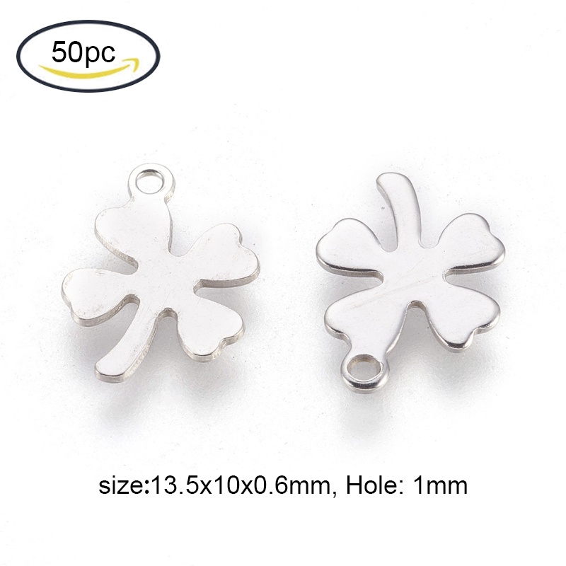 Set 2-100 Charm Lỗ Trái Tim Bằng Thép Không Gỉ 304 10x8x0.8mm 1mm
