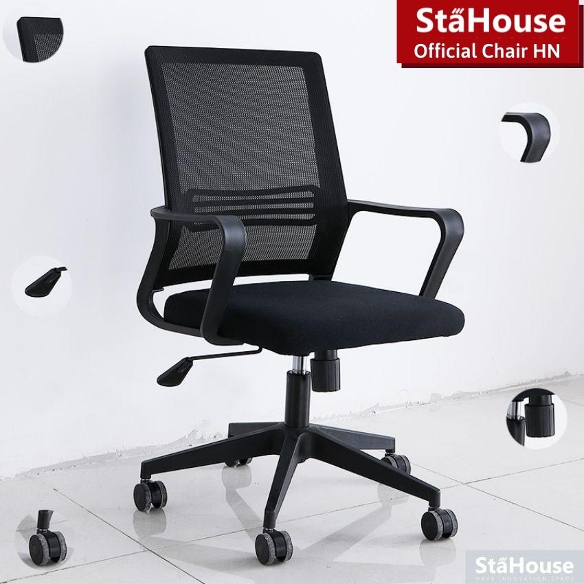 Ghế Văn Phòng Lưng Lưới Chân Xoay GVP B107, Ghế Làm Việc Stahouse Official Chair HN