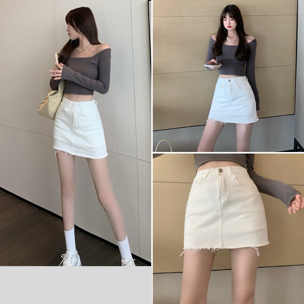 Chân váy nữ, chân váy kaki jeans màu trắng đen size S M L SKUCV-10B  miss.diamond