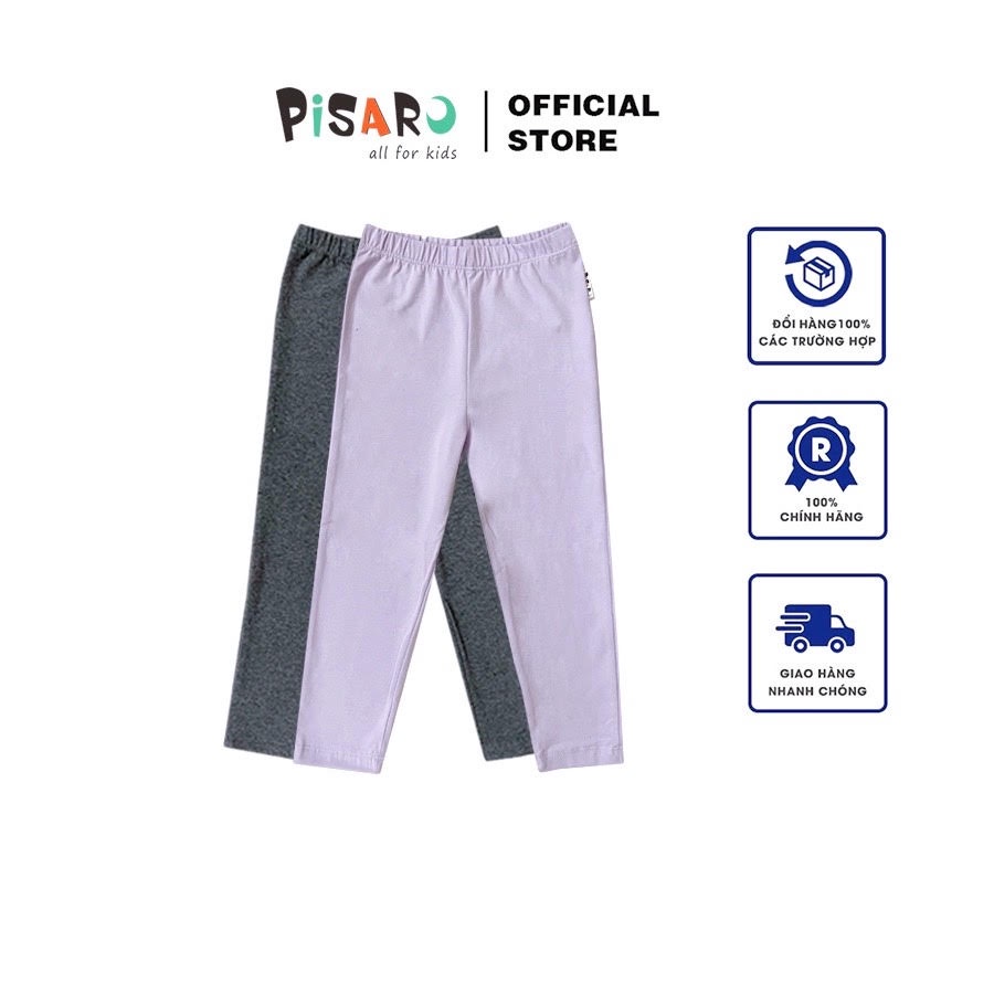 Quần Legging dài PISARO cho bé gái (1 - 9 Tuổi) chất vải co dãn dày dặn