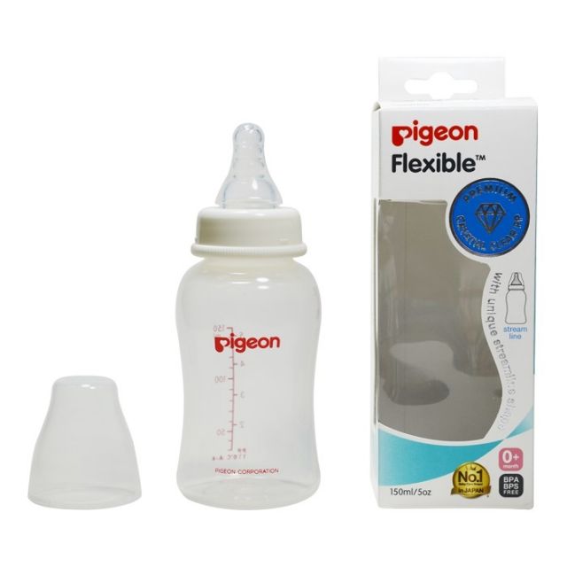 [Chính Hãng] Bình Sữa Cổ Hẹp Pigeon StreamLine 150ML - Bình Sữa Cổ Hẹp Cho Bé/Tặng kèm quà