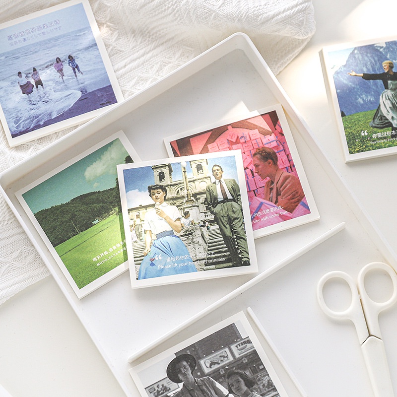 Tập 30 tấm giấy nhớ, ghi chú phong cảnh nhân vật