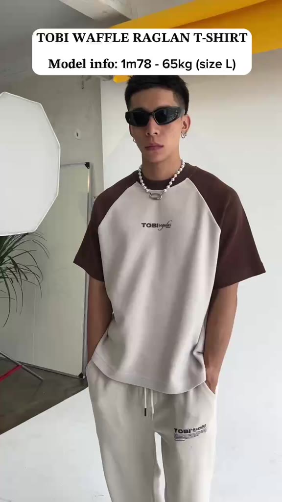 Áo thun Waffle Raglan TOBI | BigBuy360 - bigbuy360.vn