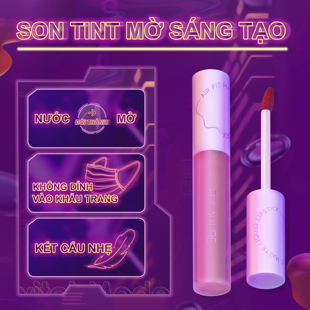 Son tint lì FOCALLURE lâu trôi nhiều tông màu thời trang 2.4G