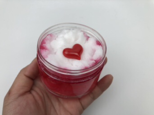 Slime Pink Heart - chất clear mix cloud (jelly sime)