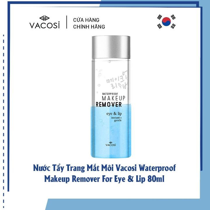 NƯỚC TẨY TRANG MẮT VÀ MÔI VACOSI WATERPROOF MAKEUP REMOVER FOR EYE &amp; LIP 80ML CHÍNH HÃNG - 6584