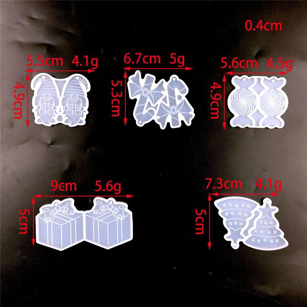 Set 5 Khuôn Làm Bông Tai Bằng Nhựa Resin UV DIY Hình Chú Lùn|Khuôn Silicone Làm Đồ Trang Sức