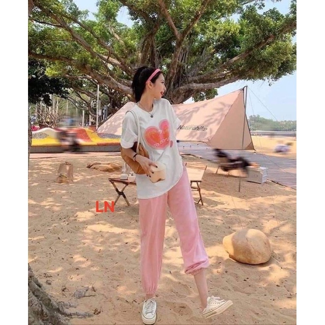Sét áo tim to love + quần bom hồng TH6