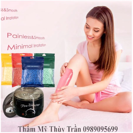 [Tặng que gỗ to] Nồi nấu sáp wax lông Pro-wax100 + 100g sáp Vỏ Vàng wax lông tại nhà