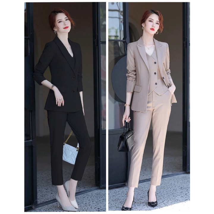 Set nguyên bộ áo Vest 2 lớp tay dài - quần dài + Ghi Lê TJ33