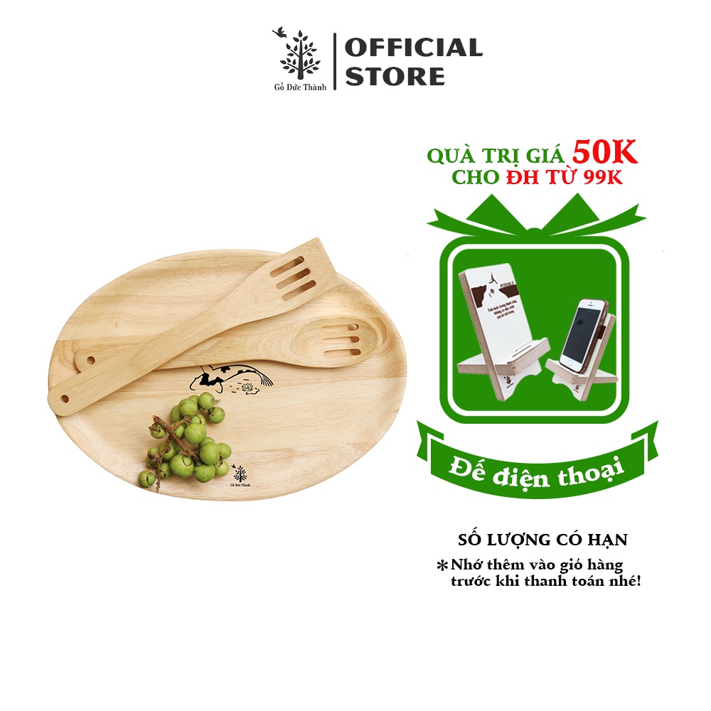 Đĩa gỗ Oval | size lớn | Gỗ Đức Thành - 28131