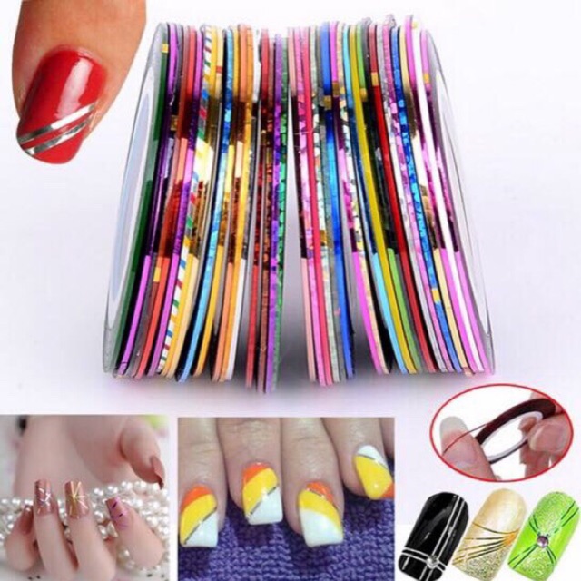 Dây line trang trí móng( set 10c bất kỳ) - Phụ kiện Nail