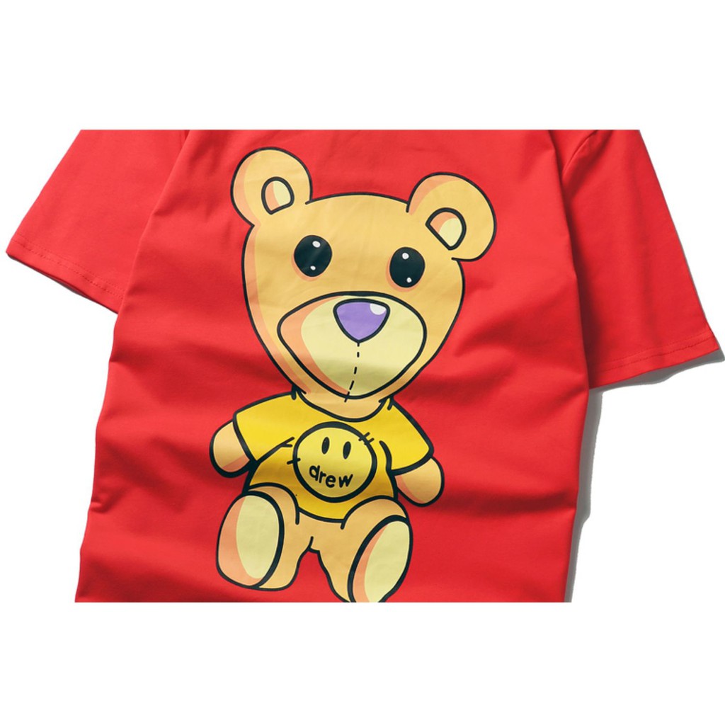 DREW HOUSE 2021ss Smiley Bear Print Justin Bieber The same casual loose short-sleeved T-shirt